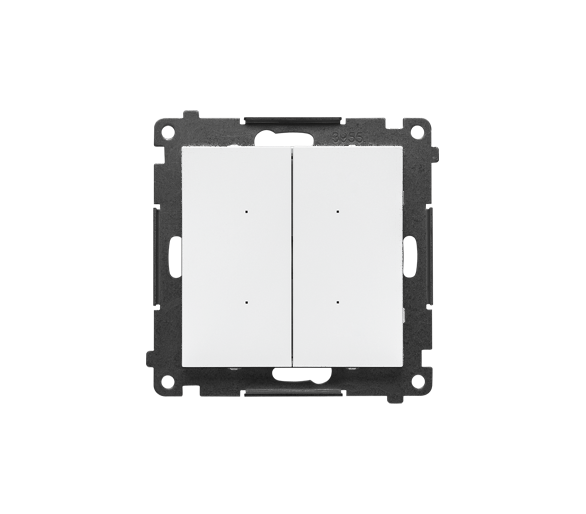 Łącznik elektroniczny podwójny z funcją przycisku lub łącznika czasowego, 2x10 A, 230 V (moduł), Biały mat Simon 55 TEW2.01/111