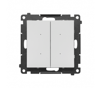 Łącznik elektroniczny podwójny z funcją przycisku lub łącznika czasowego, 2x10 A, 230 V (moduł), Jasnoszary mat Simon 55 TEW2.01/114