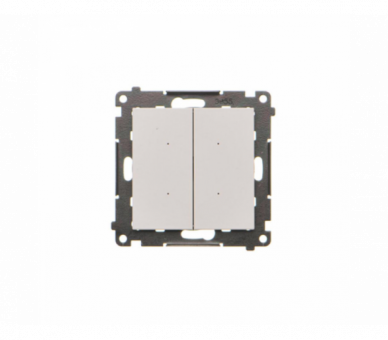 Łącznik elektroniczny podwójny z funcją przycisku lub łącznika czasowego, 2x10 A, 230 V (moduł), Jasnoszary mat Simon 55 TEW2.01/114