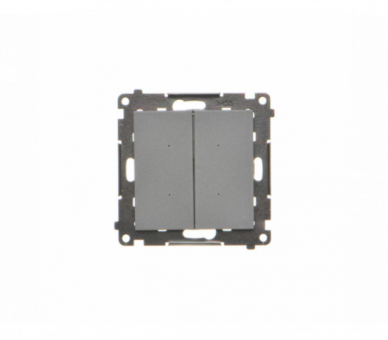 Łącznik elektroniczny podwójny z funcją przycisku lub łącznika czasowego, 2x10 A, 230 V (moduł), Grafitowy mat Simon 55 TEW2.01/116