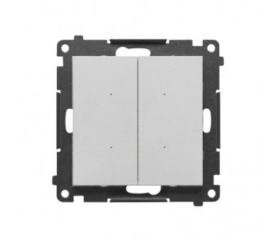 Łącznik elektroniczny podwójny z funcją przycisku lub łącznika czasowego, 2x10 A, 230 V (moduł), Aluminium mat Simon 55 TEW2.01/143