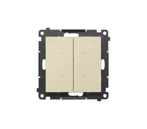 Łącznik elektroniczny podwójny z funcją przycisku lub łącznika czasowego, 2x10 A, 230 V (moduł), Szampański mat Simon 55 TEW2.01/144