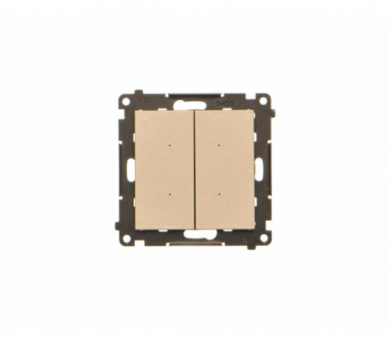 Łącznik elektroniczny podwójny z funcją przycisku lub łącznika czasowego, 2x10 A, 230 V (moduł), Szampański mat Simon 55 TEW2.01/144