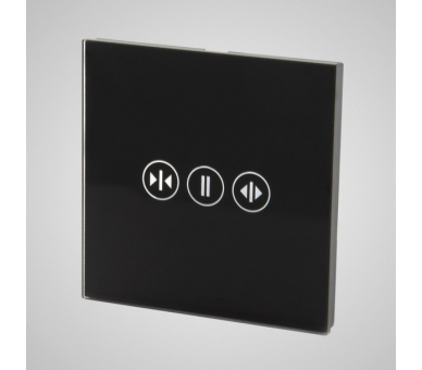 Duży panel dotykowy 86x86mm szklany, żaluzjowy, czarny TM727b
