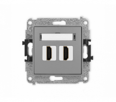 Gniazdo podwójne HDMI 2.1, 8K, szary mat Karlik ICON 27IHDMI-6