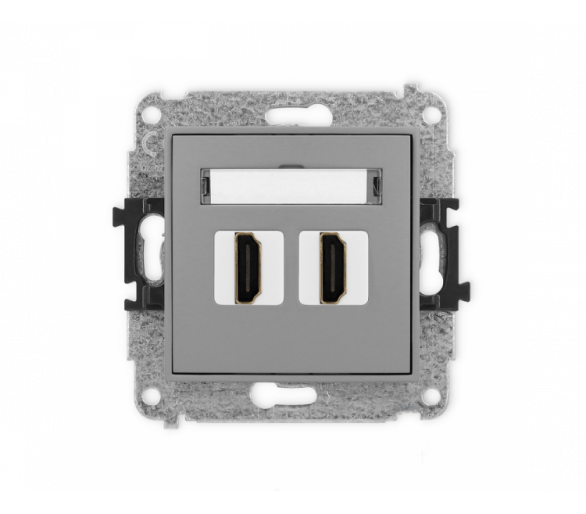 Gniazdo podwójne HDMI 2.1, 8K, szary mat Karlik ICON 27IHDMI-6