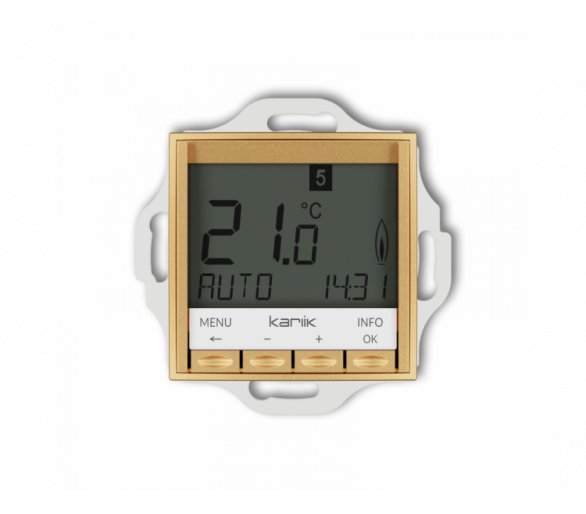 Regulator temperatury, tygodniowy, elektroniczny (podświetlenie białe), złoty Karlik ICON 29IRT-3.1