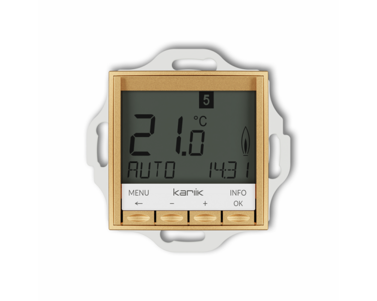 Regulator temperatury, tygodniowy, elektroniczny (podświetlenie białe), złoty Karlik ICON 29IRT-3.1