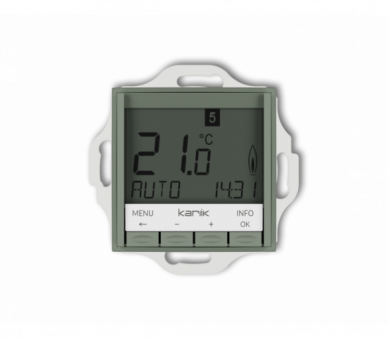 Regulator temperatury, tygodniowy, elektroniczny (podświetlenie niebieskie), szałwiowy Karlik ICON 61IRT-3.2