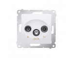 Gniazdo antenowe R-TV-DATA tłum.:10dB biały DAD.01/11