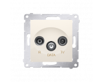 Gniazdo antenowe R-TV-DATA tłum.:10dB kremowy DAD.01/41