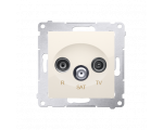 Gniazdo antenowe R-TV-SAT końcowe/zakończeniowe tłum.:1dB kremowy DASK.01/41