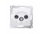 Gniazdo antenowe R-TV-SAT przelotowe tłum.:10dB biały DASP.01/11