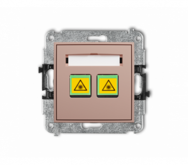 Gniazdo światłowodowe / optyczne podwójne, łososiowy Karlik ICON 62IGOP-2