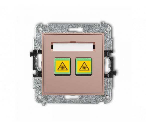 Gniazdo światłowodowe / optyczne podwójne, łososiowy Karlik ICON 62IGOP-2