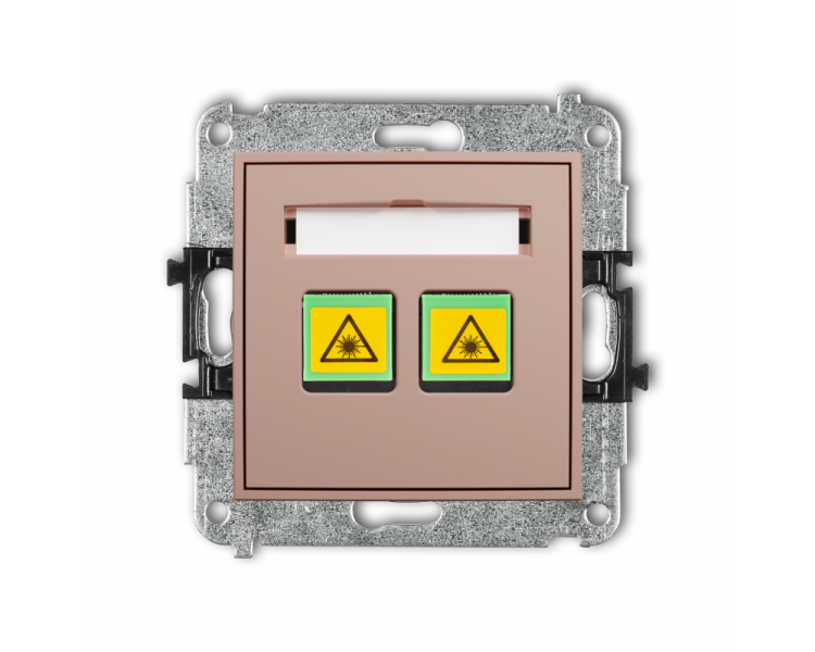Gniazdo światłowodowe / optyczne podwójne, łososiowy Karlik ICON 62IGOP-2
