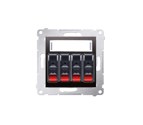 Gniazdo głośnikowe 4-krotne z polem opisowym antracyt, metalizowany DGL34.01/48