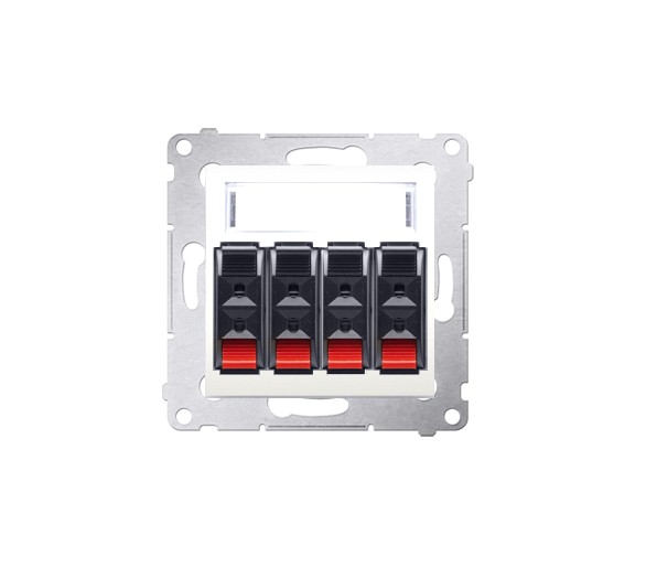 Gniazdo głośnikowe 4-krotne z polem opisowym kremowy DGL34.01/41