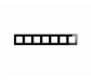 Ramka uniwersalna siedmiokrotna kwadratowa - efekt szkła (ramka: czarna, spód: biały), czarny Karlik ICON 12-0-IRSK-7
