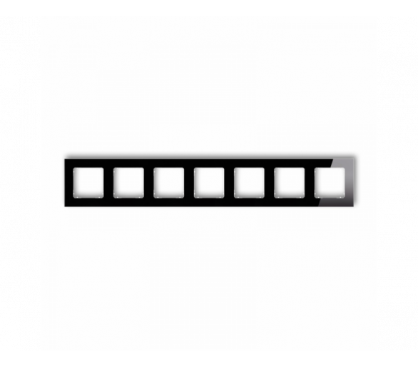 Ramka uniwersalna siedmiokrotna kwadratowa - efekt szkła (ramka: czarna, spód: biały), czarny Karlik ICON 12-0-IRSK-7