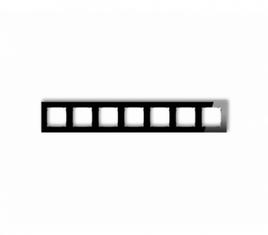 Ramka uniwersalna siedmiokrotna kwadratowa - efekt szkła (ramka: czarna, spód: czarny), czarny Karlik ICON 12-12-IRSK-7
