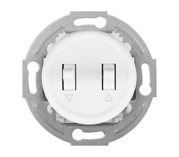 Łącznik roletowy Retro z ramką, 10A-250V~, biały