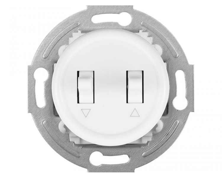 Łącznik roletowy Retro z ramką, 10A-250V~, biały