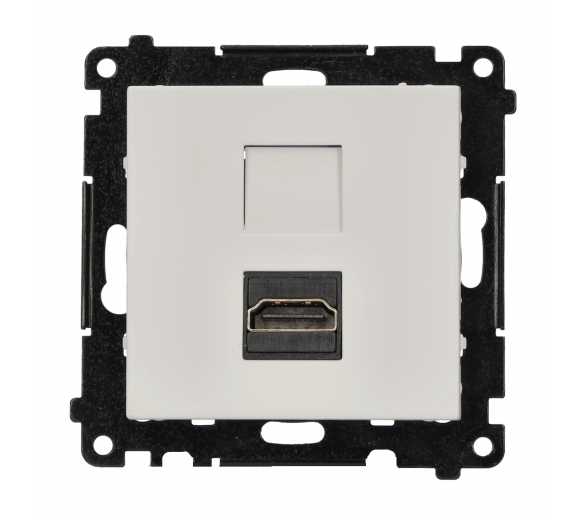 Gniazdo HDMI pojedyncze, moduł, biały mat, Standard HDMI: HDMI 2.1 Simon 55 TGHDMI121.01/111