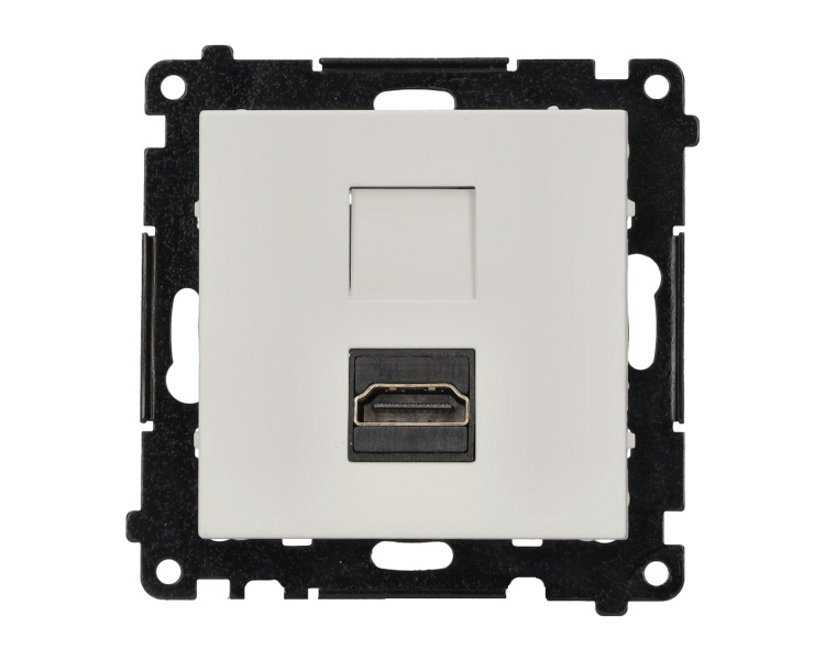Gniazdo HDMI pojedyncze, moduł, biały mat, Standard HDMI: HDMI 2.1 Simon 55 TGHDMI121.01/111 Gniazdo HDMI pojedyncze, moduł, biały mat, Standard HDMI: HDMI 2.1 Simon 55 TGHDMI121.01/111