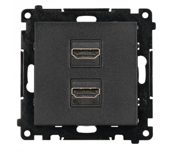 Gniazdo HDMI pojedyncze, moduł, czarny mat, Standard HDMI: HDMI 2.1 Simon 55 TGHDMI221.01/149