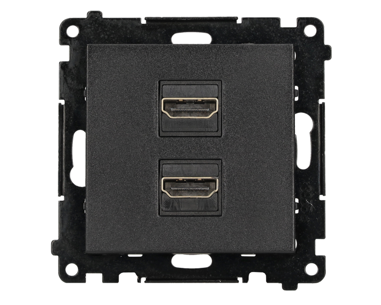 Gniazdo HDMI pojedyncze, moduł, czarny mat, Standard HDMI: HDMI 2.1 Simon 55 TGHDMI221.01/149 Gniazdo HDMI pojedyncze, moduł, czarny mat, Standard HDMI: HDMI 2.1 Simon 55 TGHDMI221.01/149