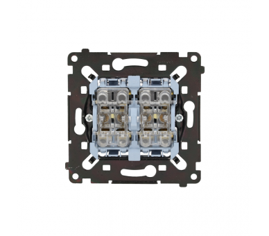 Łącznik krzyżowy podwójny z podświetleniem LED, (mechanizm), 10AX, Simon 55 SW7/2L2MR