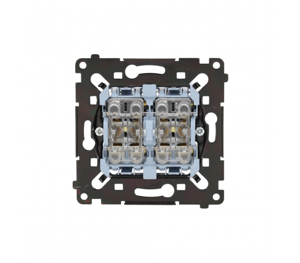 Łącznik krzyżowy podwójny z podświetleniem LED, (mechanizm), 10AX, Simon 55 SW7/2L2MR