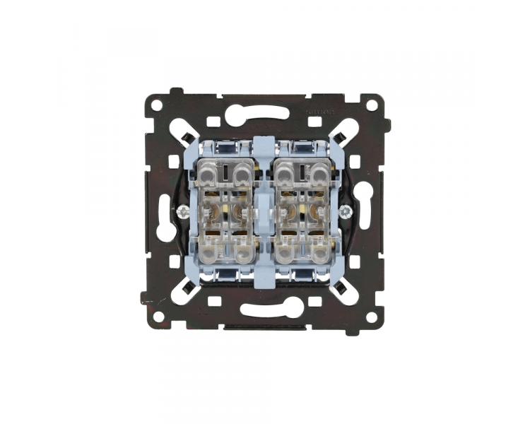 Łącznik krzyżowy podwójny z podświetleniem LED, (mechanizm), 10AX, Simon 55 SW7/2L2MR Łącznik krzyżowy podwójny z podświetleniem LED, (mechanizm), 10AX, Simon 55 SW7/2L2MR