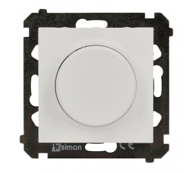 Ściemniacz do LED ściemnialnych, naciskowo-obrotowy, jednobiegunowy, 230V, moduł, 2W÷200W, biały mat Simon 55 TES9L.01/111