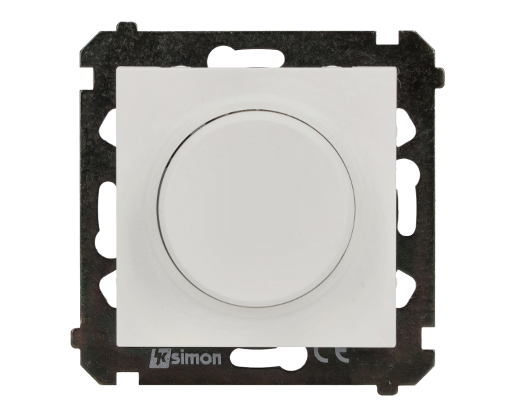 Ściemniacz do LED ściemnialnych, naciskowo-obrotowy, jednobiegunowy, 230V, moduł, 2W÷200W, biały mat Simon 55 TES9L.01/111