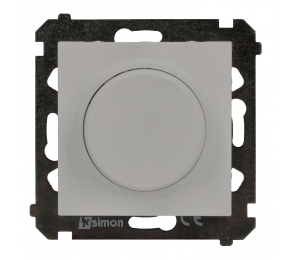 Ściemniacz do LED ściemnialnych, naciskowo-obrotowy, jednobiegunowy, 230V, moduł, 2W÷200W, jasnoszary mat Simon 55 TES9L.01/114