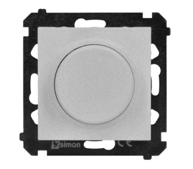 Ściemniacz do LED ściemnialnych, naciskowo-obrotowy, jednobiegunowy, 230V, moduł, 2W÷200W, aluminium mat Simon 55 TES9L.01/143