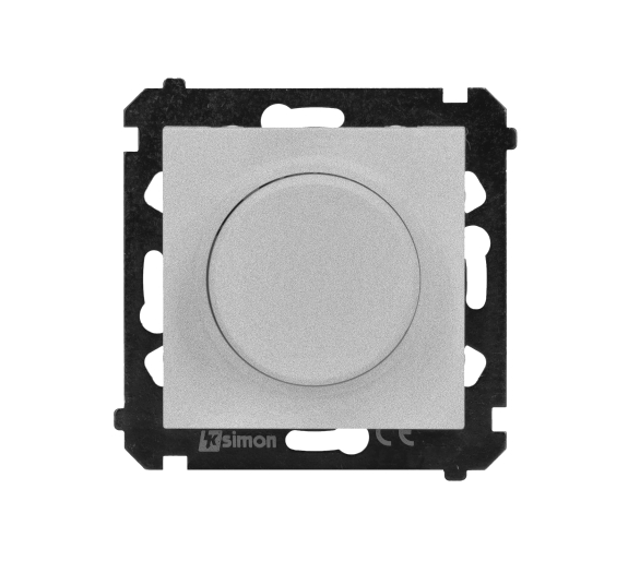 Ściemniacz do LED ściemnialnych, naciskowo-obrotowy, jednobiegunowy, 230V, moduł, 2W÷200W, aluminium mat Simon 55 TES9L.01/143