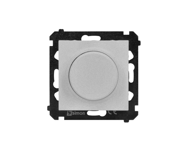 Ściemniacz do LED ściemnialnych, naciskowo-obrotowy, jednobiegunowy, 230V, moduł, 2W÷200W, aluminium mat Simon 55 TES9L.01/143 Ściemniacz do LED ściemnialnych, naciskowo-obrotowy, jednobiegunowy, 230V, moduł, 2W÷200W, aluminium mat Simon 55 TES9L.01/143