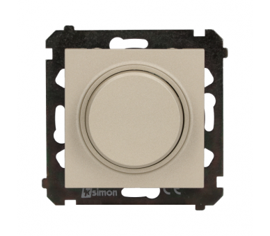Ściemniacz do LED ściemnialnych, naciskowo-obrotowy, jednobiegunowy, 230V, moduł, 2W÷200W, szampański mat Simon 55 TES9L.01/144