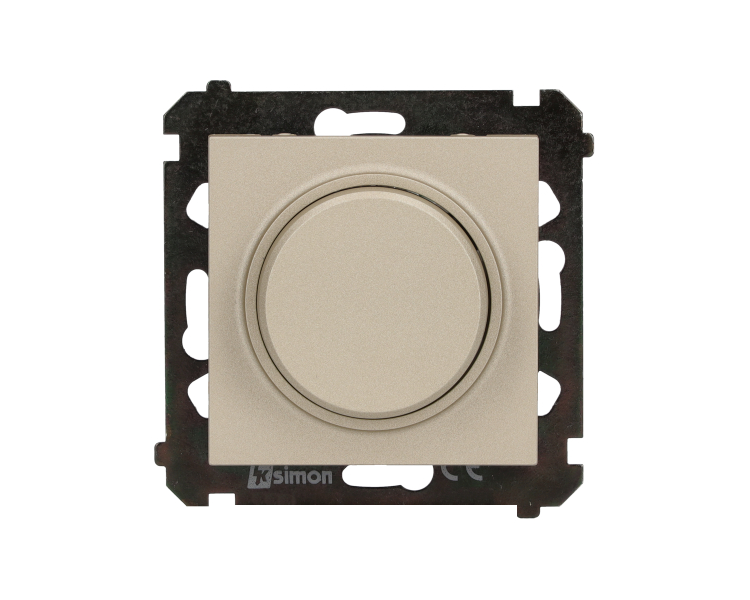 Ściemniacz do LED ściemnialnych, naciskowo-obrotowy, jednobiegunowy, 230V, moduł, 2W÷200W, szampański mat Simon 55 TES9L.01/144 Ściemniacz do LED ściemnialnych, naciskowo-obrotowy, jednobiegunowy, 230V, moduł, 2W÷200W, szampański mat Simon 55 TES9L.01/144