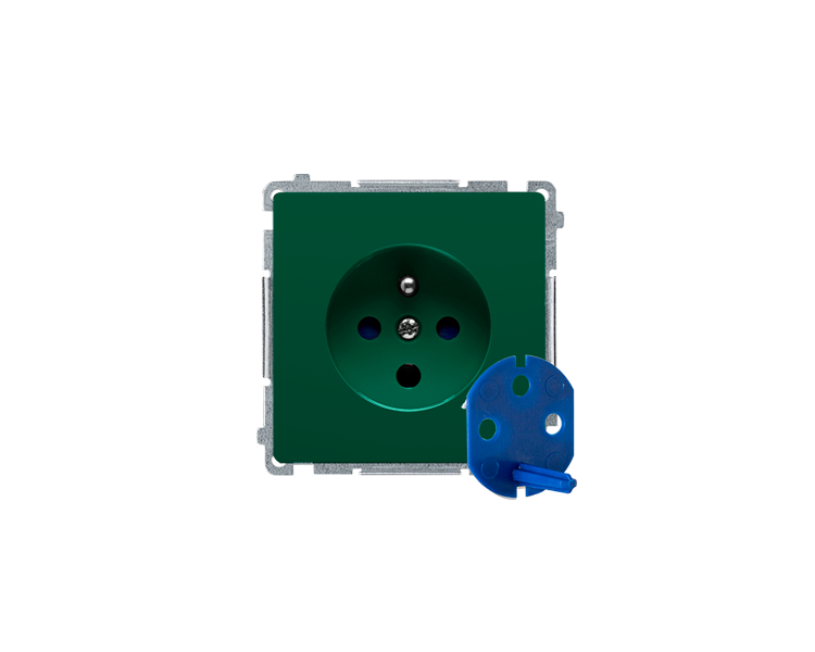 Gniazdo wtyczkowe pojedyncze DATA z kluczem uprawniającym zielony 16A BMGD1.01/33
