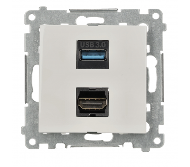 Gniazdo HDMI 1.4 + USB 3.0, biały, Standard HDMI: HDMI 1.4 Simon 54 DGHDUSB3.01/11