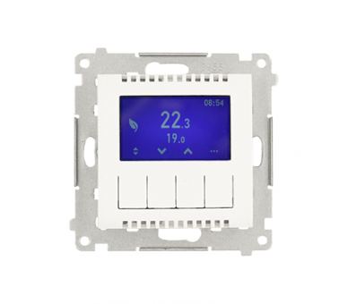 Regulator temperatury z wyświetlaczem (czujnik wewnętrzny lub sonda) biały Simon54 DETD1A.01/11