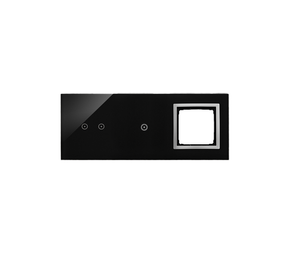 Panel dotykowy 3 moduły, Moduł 1: 2 pola dotykowe poziome, Moduł 2: 1 pole dotykowe, Moduł 3: otwór na osprzęt Simon 54