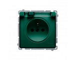 Gniazdo wtyczkowe pojedyncze w wersji IP44 z przesłonami torów prądowych -  klapka w kolorze transparentnym zielony 16A BMGZ1BZ.