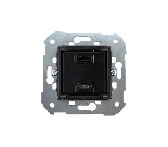 Ładowarka podwójna USB typ A+C (moduł), 230V AC / 5V DC, Σ3.1A QUICK CHARGE, 3,1A, czarny Simon 82 7511296-039