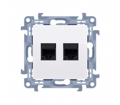 Gniazdo komputerowe RJ45 kategoria 5e + telefoniczne RJ12, biały Simon 10 C5T12.01/11