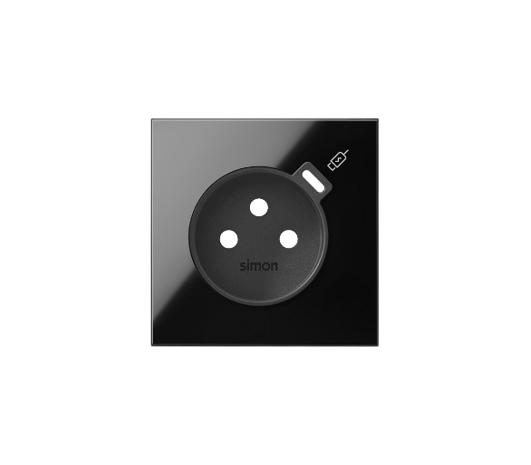 Pokrywa do gniazda z zintegrowaną ładowarką 1xUSB C, czarny, USB: C, Prąd ład.: 2,1A Simon 100 10000169-138